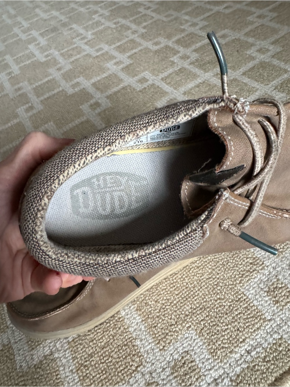 Hey Dude Paul Y Classic Slip On Casual Shoes Brown Tan Kids Size 3 - Picture 9 of 14